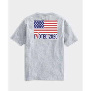 VINEYARD VINES NEW Limited-Edition 2020 I Voted 2020 Short Sleeve Tee Grey L